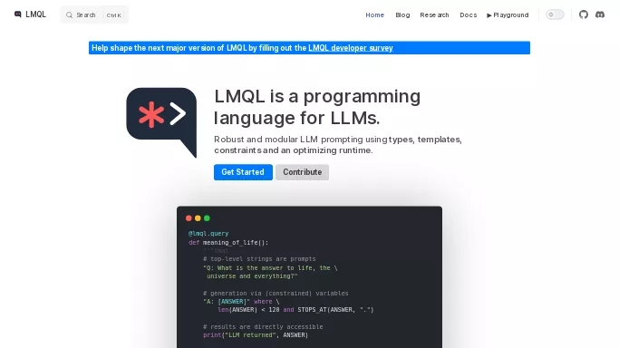 LMQL — бесплатная нейросеть   для разработки программного обеспечения. 