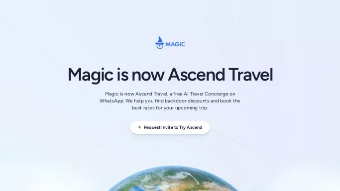 Magic Travel — бесплатная нейросеть   для путешествий,  для повышения продуктивности, для помощи в автоматизации,  для работы с финансами. 