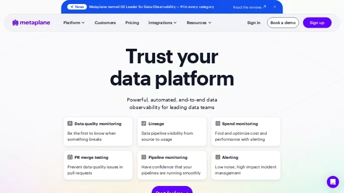 Metaplane — бесплатная нейросеть   для маркетинга,  для повышения продуктивности. Бесплатная версия с ограниченным функционалом, есть платные тарифы.