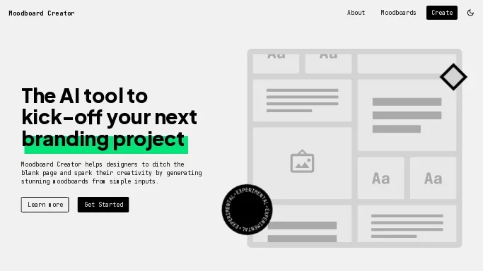 Moodboard Creator — бесплатная нейросеть   для дизайна. Бесплатная версия с ограниченным функционалом, есть платные тарифы.