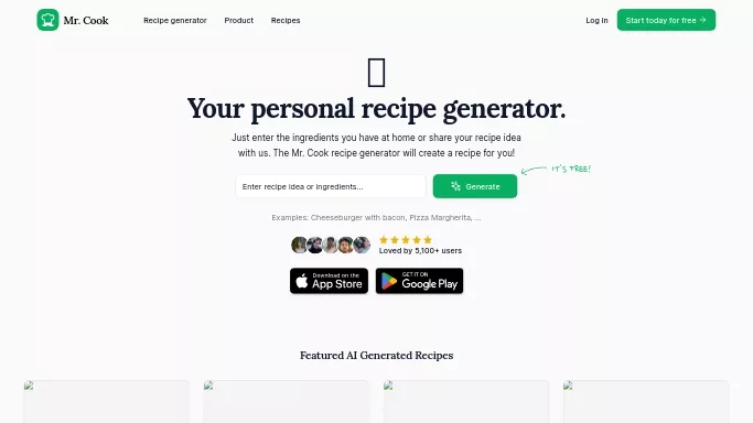 Mr. Cook — бесплатная нейросеть   для повышения продуктивности. 