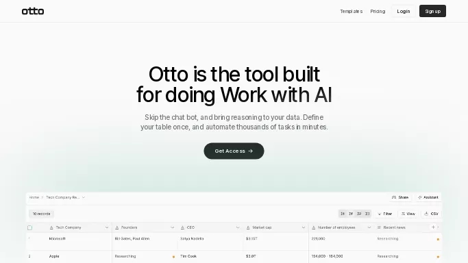 Otto AI — платная нейросеть  для помощи в автоматизации,  для анализа данных. 