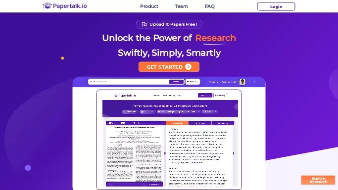 PaperTalk.io — бесплатная нейросеть   для научно-исследовательской деятельности. 