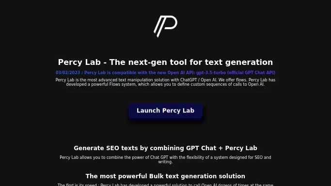 Percy Lab — бесплатная нейросеть   для копирайтинга. Бесплатная версия с ограниченным функционалом, есть платные тарифы.