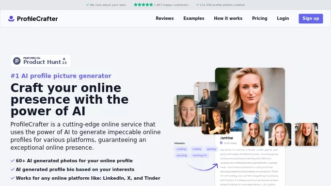 Profile Crafter — платная нейросеть   для создания изображений. Бесплатная версия с ограниченным функционалом, есть платные тарифы.