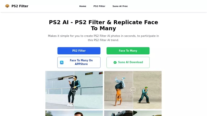PS2 Filter — бесплатная нейросеть   для развлечений,  для редактирования изображений. 