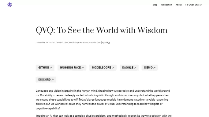 QVQ by Qwen — бесплатная нейросеть  , модели LLM. 
