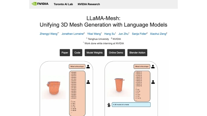 LLaMA-Mesh — бесплатная нейросеть   для 3D и анимации. 