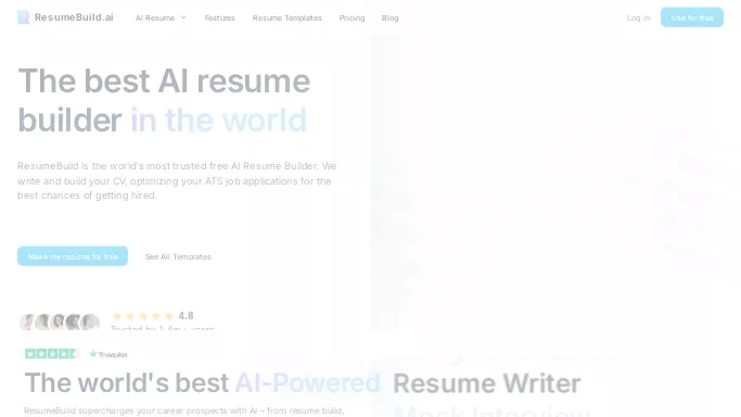ResumeBuild — бесплатная нейросеть   помогающие в управлении персоналом. Бесплатная версия с ограниченным функционалом, есть платные тарифы.