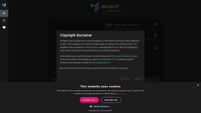Assets Scout — бесплатная нейросеть   для маркетинга,  для повышения продуктивности, для помощи в автоматизации. Бесплатная версия с ограниченным функционалом, есть платные тарифы.