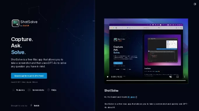 ShotSolve — платная нейросеть   для разработки программного обеспечения. 