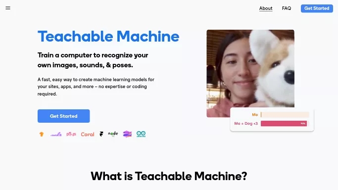 Teachable Machine — бесплатная нейросеть   для разработки программного обеспечения. 