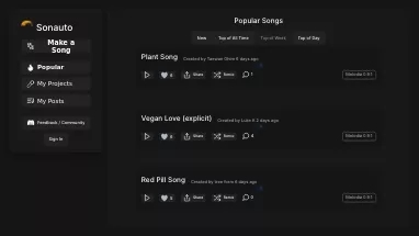 Нейросеть Sonauto AI - Музыка