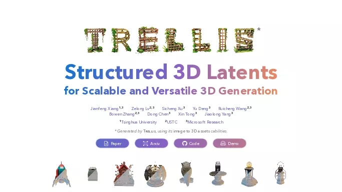 Trellis 3D — бесплатная нейросеть   для 3D и анимации. 