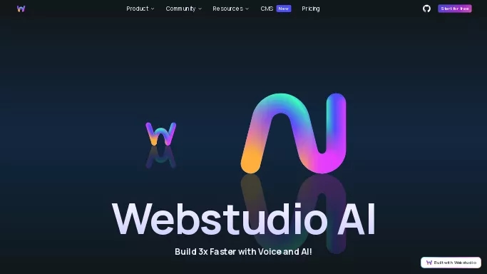 Webstudio AI — бесплатная нейросеть   для no Code/Low Code разработки. Бесплатная версия с ограниченным функционалом, есть платные тарифы.
