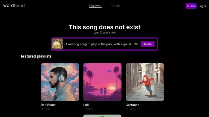 Wordband — бесплатная нейросеть   для создания музыки. 