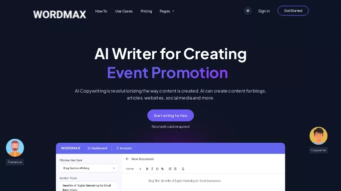 Wordmax — платная нейросеть   для копирайтинга. Бесплатная версия с ограниченным функционалом, есть платные тарифы.