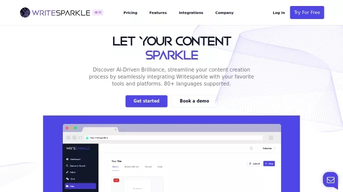 Writesparkle.ai — бесплатная нейросеть   для написания текста,  для SMM,  для копирайтинга. Бесплатная версия с ограниченным функционалом, есть платные тарифы.