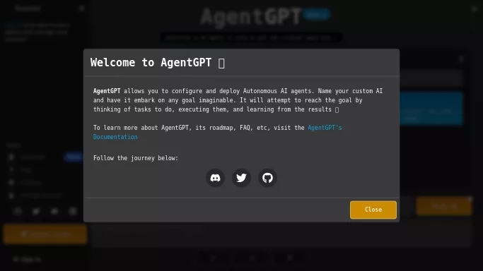 AgentGPT — бесплатная нейросеть  , автономные ИИ (AGI), , расширения ChatGPT. 
