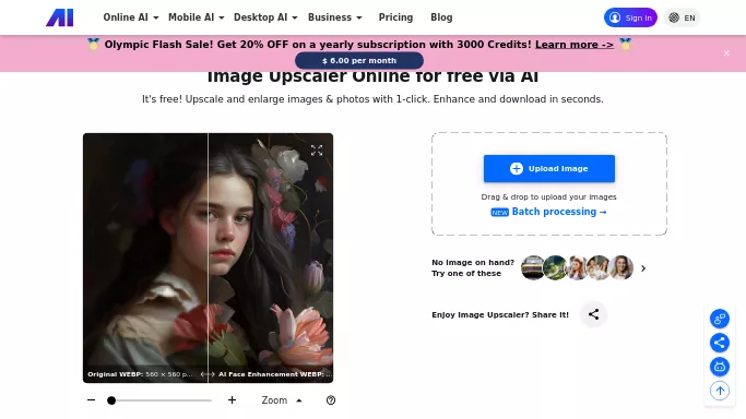 Nero AI Image Upscaler — платная нейросеть   для редактирования изображений. Бесплатная версия с ограниченным функционалом, есть платные тарифы.