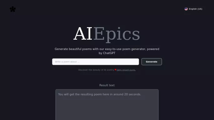 AIEpics — бесплатная нейросеть   для развлечений,  для написания текста. 