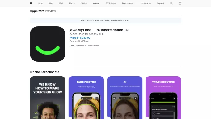 AweMyFace — бесплатная нейросеть   в медицине,  для повышения продуктивности. Бесплатная версия с ограниченным функционалом, есть платные тарифы.