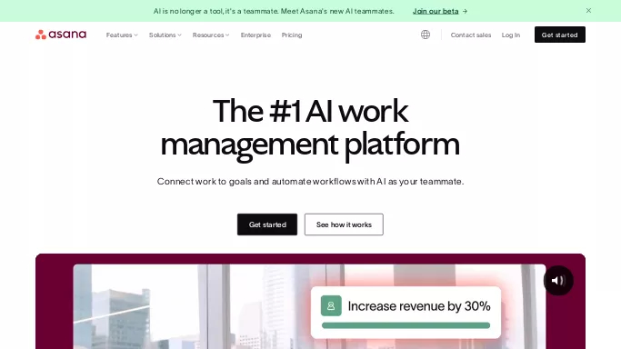 Asana AI — платная нейросеть  для помощи в автоматизации,  — чат-бот. Бесплатная версия с ограниченным функционалом, есть платные тарифы.