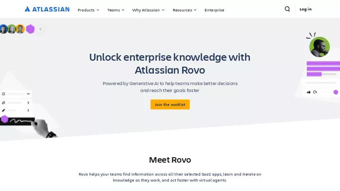 Atlassian Rovo — бесплатная нейросеть   для маркетинга,  — чат-бот. 