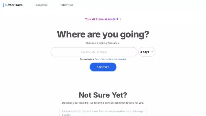 BetterTravel.AI — бесплатная нейросеть   для путешествий. 