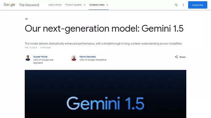 Gemini Pro 1.5 — бесплатная нейросеть  , модели LLM. 