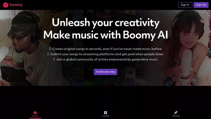 Boomy — бесплатная нейросеть   для создания музыки. 