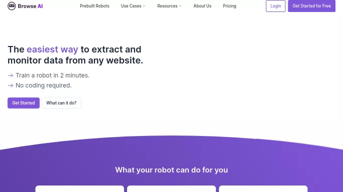 Browse AI — бесплатная нейросеть   для анализа данных,  для no Code/Low Code разработки. Бесплатная версия с ограниченным функционалом, есть платные тарифы.