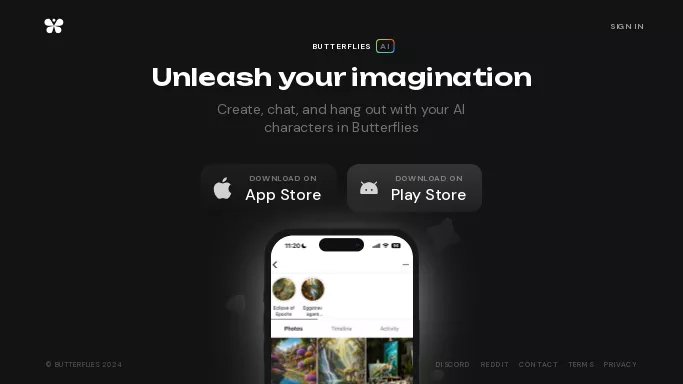 Butterflies AI — бесплатная нейросеть   для развлечений,  для SMM. 