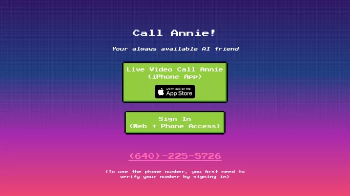 Call Annie — бесплатная нейросеть   для развлечений, и ассистивные технологии. Бесплатная версия с ограниченным функционалом, есть платные тарифы.