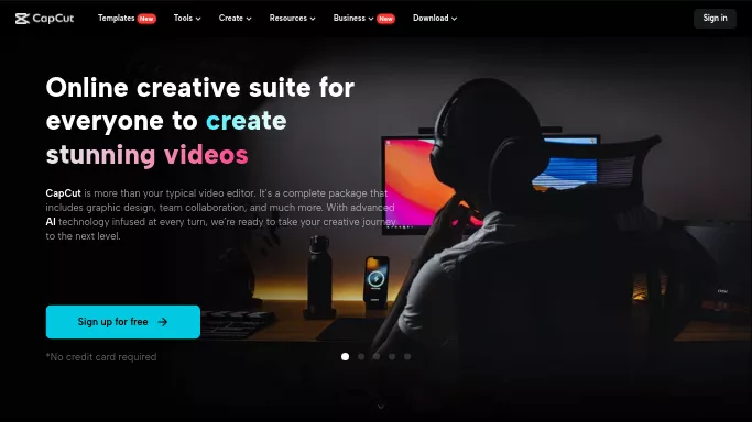 CapCut Online Creative Suite — бесплатная нейросеть   для редактирования видео. 