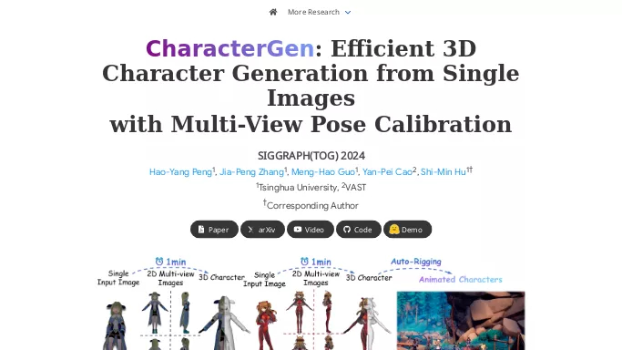 CharacterGen — бесплатная нейросеть   для 3D и анимации,  Open Source. 