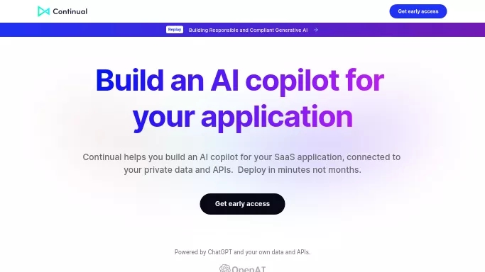 Continual AI — бесплатная нейросеть   для разработки. Бесплатная версия с ограниченным функционалом, есть платные тарифы.