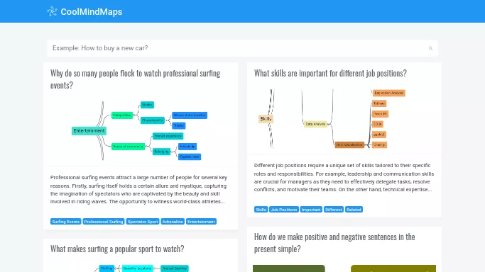 CoolMindMaps — бесплатная нейросеть   для повышения продуктивности,  для научно-исследовательской деятельности. 