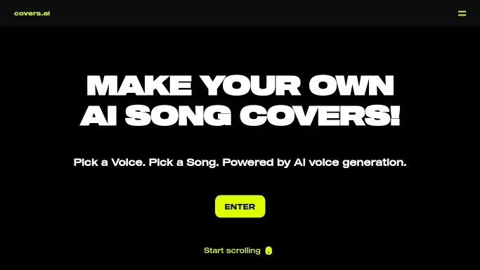 Covers AI — бесплатная нейросеть   для редактирования аудио,  для создания музыки. Бесплатная версия с ограниченным функционалом, есть платные тарифы.