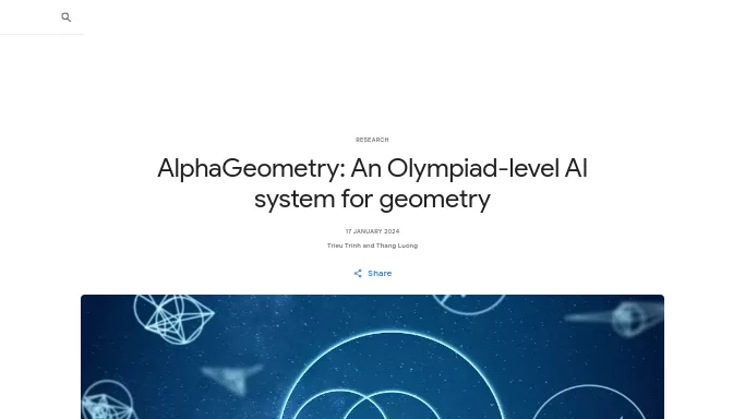 AlphaGeometry by Google — бесплатная нейросеть  , модели LLM,  для научно-исследовательской деятельности. 