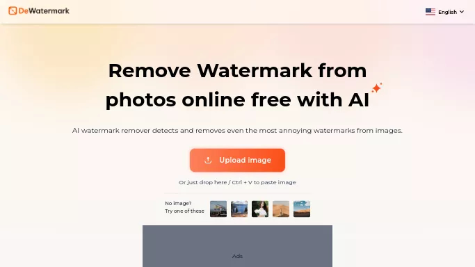 Dewatermark.AI — бесплатная нейросеть   для редактирования изображений. 