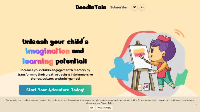 Doodle Tale — бесплатная нейросеть   для сторителлинга. Бесплатная версия с ограниченным функционалом, есть платные тарифы.