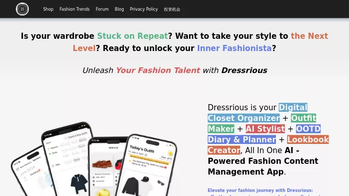 Dressrious — бесплатная нейросеть   для стиля и моды. 