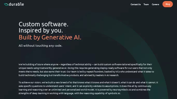 Durable AI — платная нейросеть   для no Code/Low Code разработки,  для помощи в образовании. 