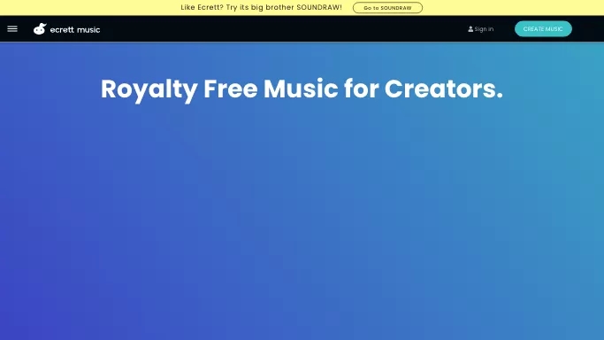 Ecrett Music — бесплатная нейросеть   для создания музыки. Бесплатная версия с ограниченным функционалом, есть платные тарифы.