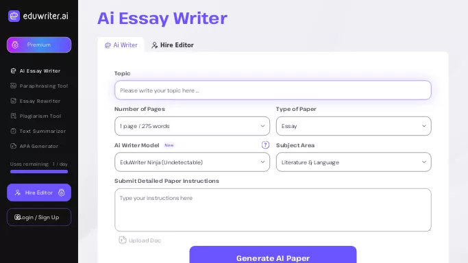 EduWriter — бесплатная нейросеть   для помощи в образовании,  для написания текста. Бесплатная версия с ограниченным функционалом, есть платные тарифы.