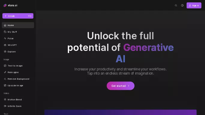 Eluna.ai — бесплатная нейросеть   для редактирования изображений. Бесплатная версия с ограниченным функционалом, есть платные тарифы.