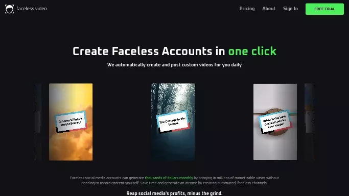 Faceless.video — платная нейросеть   для SMM,  для создания видео. Бесплатная версия с ограниченным функционалом, есть платные тарифы.