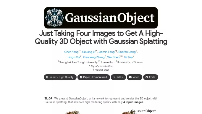 GaussianObject — бесплатная нейросеть   для 3D и анимации,  Open Source. 