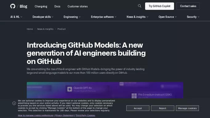 GitHub Models — бесплатная нейросеть   для разработки программного обеспечения,  Open Source. 